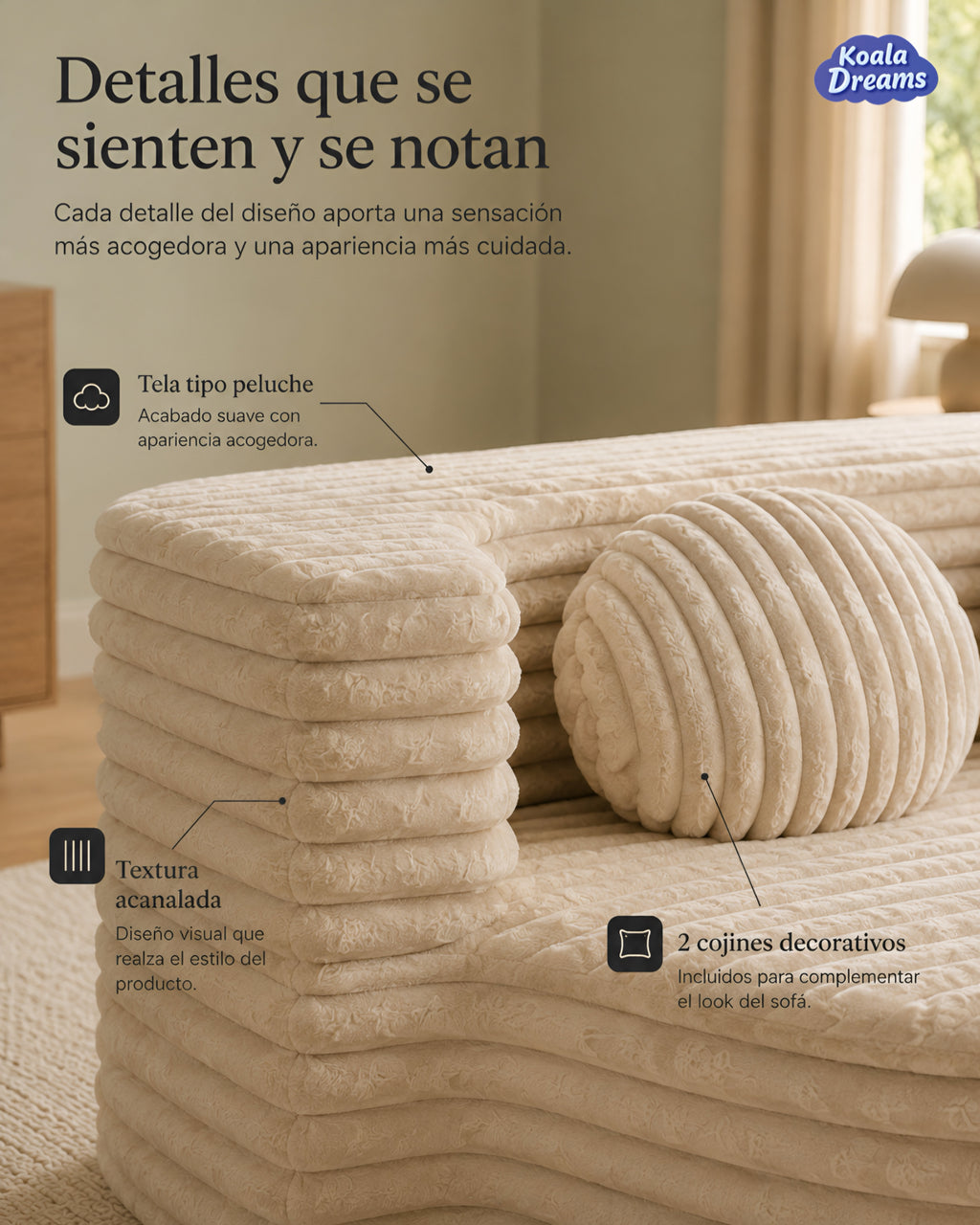 Sofá Cama Aura Individual Beige