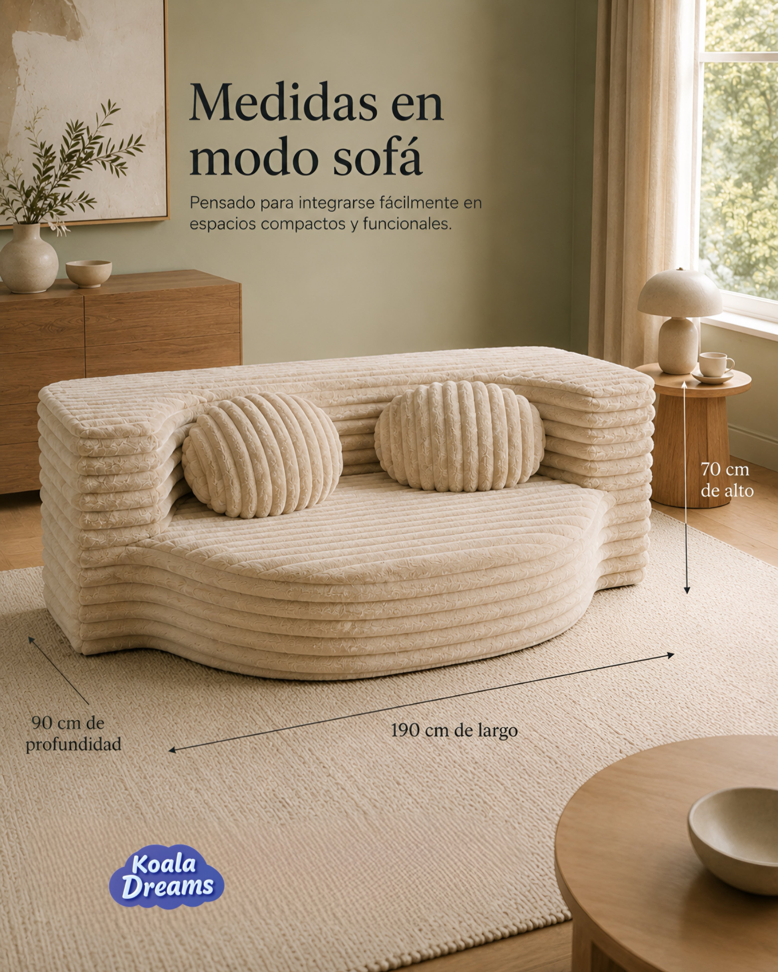 Sofá Cama Aura Individual Beige