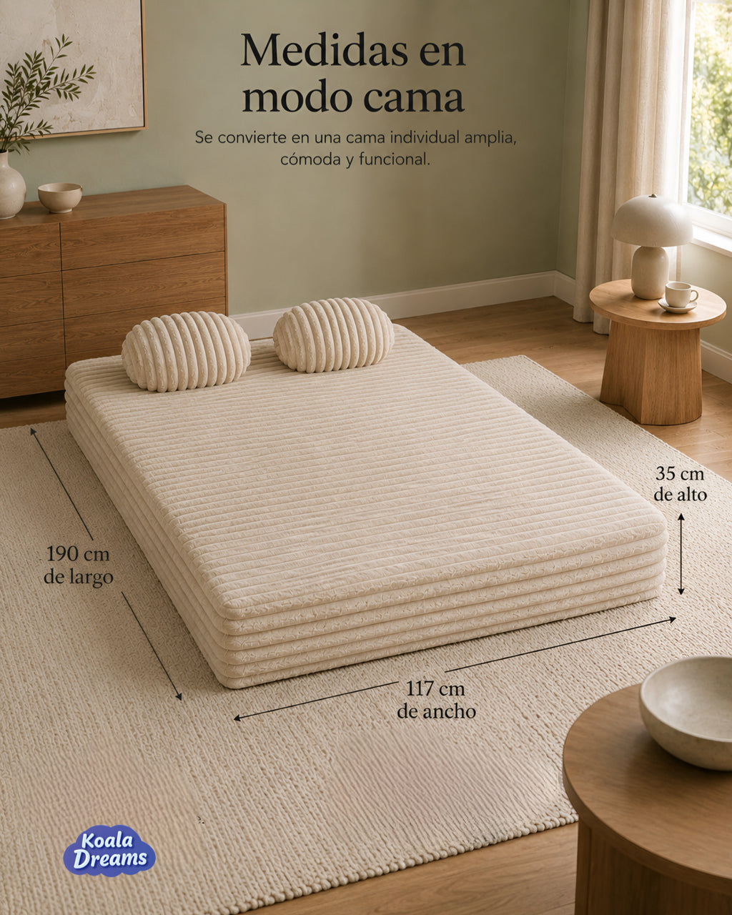 Sofá Cama Aura Individual Beige