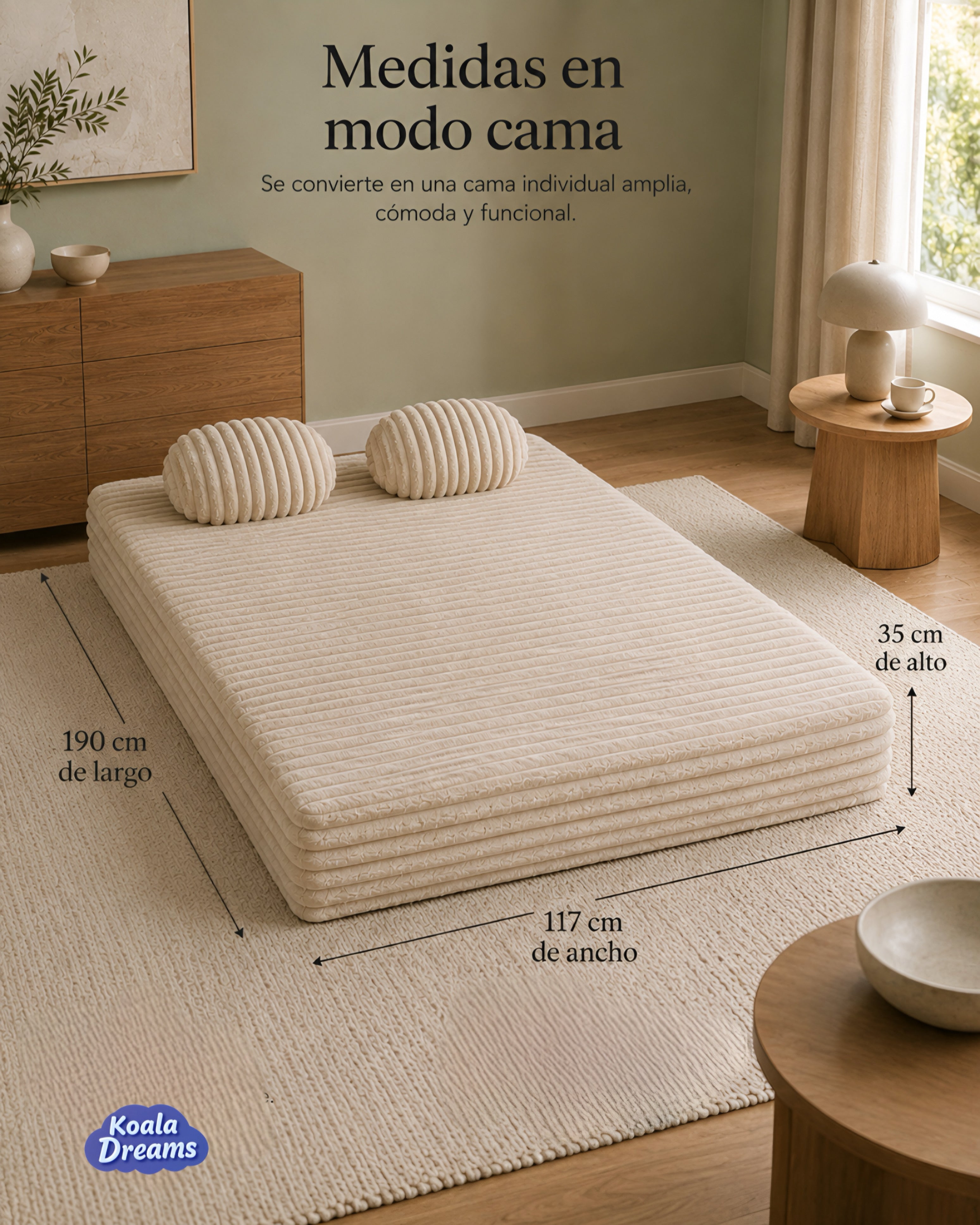 Sofá Cama Aura Individual Beige