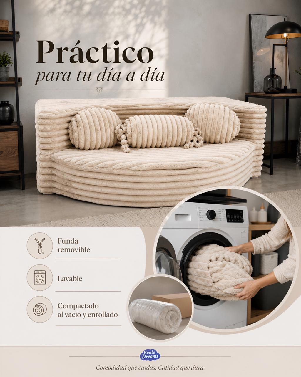 Sofá Cama Aura Matrimonial Beige