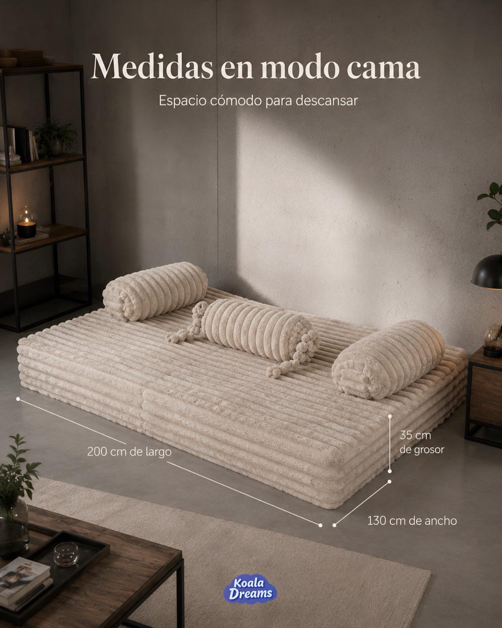 Sofá Cama Aura Matrimonial Beige