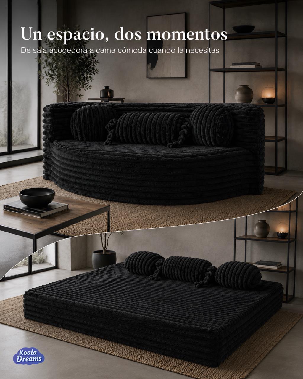 Sofá Cama Aura Matrimonial Negro