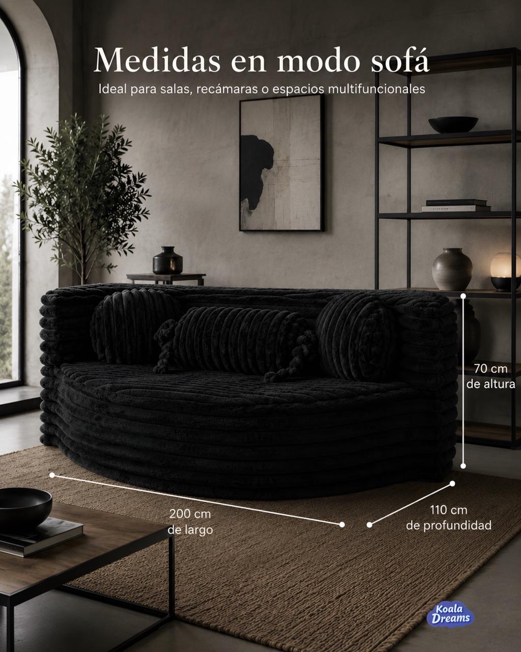 Sofá Cama Aura Matrimonial Negro