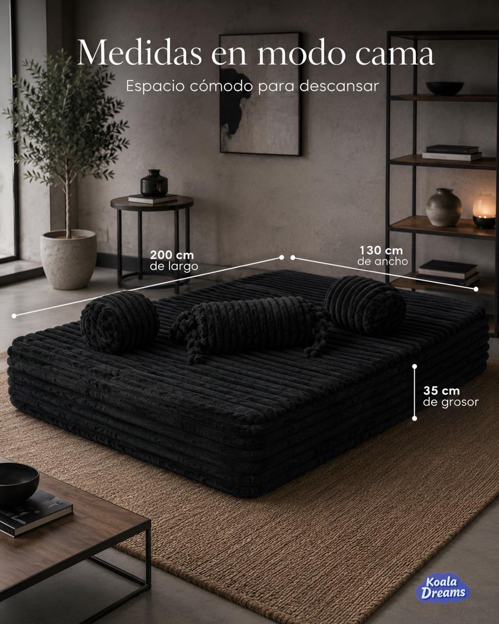 Sofá Cama Aura Matrimonial Negro